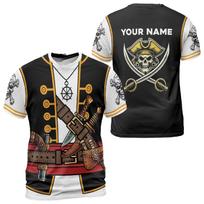 Personalized Funny Pirate Halloween Shirt 3D Costume Tee Unisex Party Outfit S