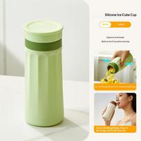 Portable 2In1 Water Bottle Easy Ice Making with Detachable Ice Ball Mold žalia