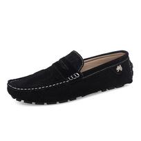Men's Cross-Strap Slip-On Leather Loafers – Casual, Large Size Driving Moccasins 45