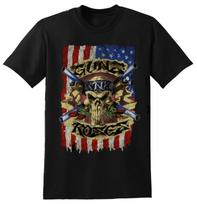GUNS N' ROSES cd lgo SKULL US FLAG Official SHIRT SMALL New oop S