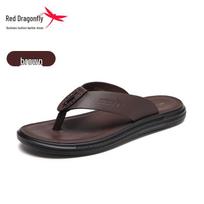 Red Dragonfly Summer Men's Non-Slip Odor-Resistant Flip-Flops for Outdoor and Driving 41