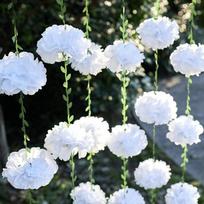 Tissue Paper Pom Pom Garlands 2.5m Artificial Flowers Garland  Birthday Party Decorations balta
