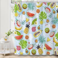 Summer Fruits Shower Curtain,Green Pink Tropical Fruits Watermelon Pineapple Shower Curtain Summer Tropical Bathroom Curta (as the picture,W90xH180cm-35x70in)