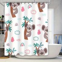 Koala Tree Pattern Shower Curtain for Bathroom Decor Waterproof Fabric with Rainbows and Palm Trees Perfect Gift for Kids or Koa (as the picture,90x180cm)