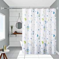 Nordic Feng shui molecular pattern shower curtain Waterproof bathroom partition curtain PEVA waterproof privacy protection opaqu (as the picture,120*180cm)