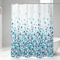 1PC 180x180cm Polyester Shower Curtain with Metal Grommets And Plastic Hooks Fabric Bath Curtain for Bathroom Decor (as the picture,180*180cm)