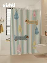 Cartoon Shower Curtain - Waterproof Splash Proof Partition Dry Wet Separation Bathroom Decorative Shower Curtain (as the picture,90x180cm 35x70inch)