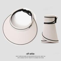 Women's Off-White Wide Brim Summer Sun Hat: Foldable, Lightweight, Breathable, Fashionable, Versatile with Face Covering.
