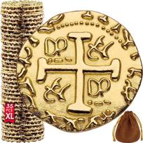 Metal Pirate Coins – 35 x Large Gold Treasure Coin Set Metal Replica Spanish Doubloons Board Game Tokens Toy Cosplay – Lifelike Money Replica