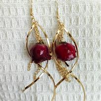 Forest Fairy Natural Rose Real Flower Long Dried Flower Tassel Earrings 1# spalva
