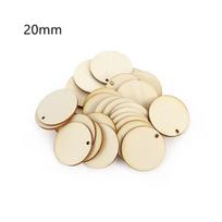 50pcs/lot Round Shape Handmade Wood Piece Hanging Pendant Natural Wooden Ornament Scrapbooking Wood DIY Craft Home Decoration