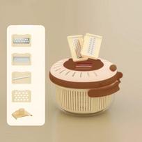Foldable Handle Rotating Vegetable Dehydrator Fruit Washing Bowl  Prepare Ingredients