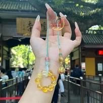 Handbag Car Ornament: Citrine Lion Keychain & Dragon Pendant