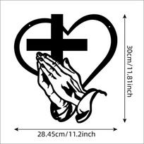 1Pcs Metal Cross Sign Wall Art Decoration, Easter Thanksgiving Wall Hanging for Office Living Room Home Decor