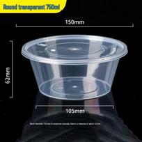 Disposable Round Plastic Meal Prep Container