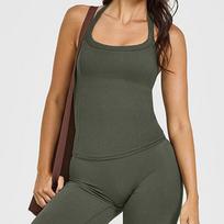 Europe, America, Amazon neck vest, slim-fitting top, fitness sports, skin-friendly and breathable, beautiful back yoga clothes for women XS