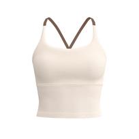Slim-fitting and thin girls' small vest sling with integrated chest pad, beautiful vest type fitness wear, sports underwear, tube top. S