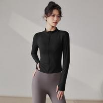 Sunscreen Clothes Yoga Slim Fit Skinny Fitness Top Zipper Cardigan Training Running Jacket Sports Top with Pocket S