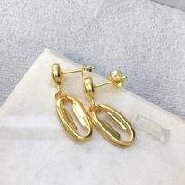 Unode50 Spain Fashion Oval Earrings auksas