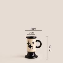 Ceramic Vase Handlebar Candlestick Candle Holder Flower Vase Flower Arrangement Accessories Terrarium Home Decoration