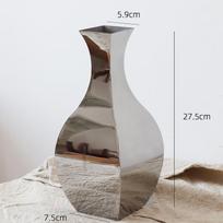 Silver Stainless Steel Mirror Vase Metal Handicrafts Flower Arrangement Accessories Flower Vase Home Decoration Accessories