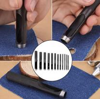 12PCS 1-10mm Leather Craft Round Hollow Hole Punch For Belt Watch Band Gasket Hollow Punch Steel Hole China Mainland