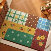 Pastoral Door Floor Mat, Non-Slip, Sand Scraping, Soil Silk Ring Foot Mat, Wear-Resistant And Cutting Floor Mat For Household Entrance Door 40*60cm