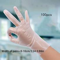 100PCS Food Grade TPE Gloves, Thickened, Powder-Free Anti-Static, Clear Disposable Gloves for Kitchen, Cleaning, Beauty Salon