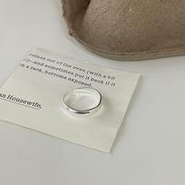 S925 Sterling Silver Women's Wide Face Irregular Open Ring - Simple Polished Cold Style Adjustable Open