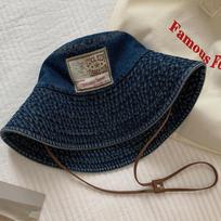 Big Brimmed Jeans Fisherman Hat Wide Wings Sunscreen Hat Sweet Denim Bucket Hat  Travel