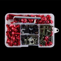 177PCS Motorcycle CNC Alloy Fairing Bolt Screw Nut Kit For GSXR 600 750 1000 K1-K8 Z750 Z900 Z1000 Z800 400 300 raudona
