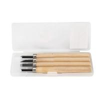 4PCS Steel Wood Carving Knife Small Flat Diagonal Round Woodworking Knife Triangle Graver Manual Sharpener Carving Tools Set