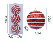 3PCS New Sparkling Christmas Ball Pendant Foam 6cm Xmas Tree Charm Christmas Supplies Party Decoration