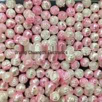 8mm DIY Two-Tone Faux Pearl Gradient Rose Beads for Hair and Clothing Accessories 8mm, approx. 1800 pcs per pound rožinė