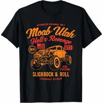 Moab Utah Hells Revenge 4x4 Vintage Distressed Style Design T-Shirt S įvairiaspalvis