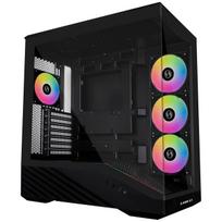 Lian Li VECTOR V100R Black Pillarless PC Case with 4 x 120mm LED Fans, LED Strip, and Accessory Display Space [V100RX]