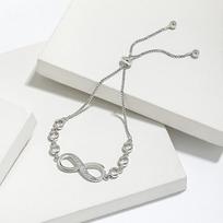 Women's Lucky 8 Symbol Infinity Love Mobius Strip Adjustable Bracelet