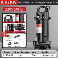 Sewage Pump 220V Cutting Pump Sludge and Slurry Pumping - Sewage Discharge Pump Small Household Submersible Pump High Flow Rate CN