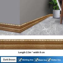 2.3m * 8cm New XPE Foam 3D Skirting Line Waterproof Self-adhesive Wall Stickers Home Decor Thicken Waistline Edge Banding Strip tamsiai ruda spalva