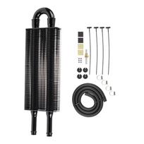 Universal 2 Rows Oil Cooler Kit, Aluminum Remote Transmission Engine Cooler Auto-Manual Radiator Converter Kit