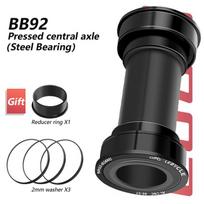 Mtb Road Bike Bottom Bracket Press-In BB 86-92mm Bicycle Axis Ceramic Bearing Bicycl Crankset Central Shaft For Shimano/Sram/GXP black steel axis