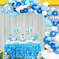 T02C!135Pcs Balloon Blue White Garland Arch Kit Birthday Party Ice Snow Queen Ballon Baby Shower Decoration Globos Kids Gifts