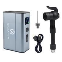QIUDANOW MINI Electric Air Pump for Bike Aluminum Alloy Casing with Screen Dual 750mAh Batteries Type C Presta/Schrader Valve E2-PRO-V5