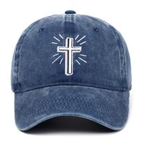 Cross Embroidery Baseball Cap - Outdoor Sports & Hip Hop Style Sun Hat One Size