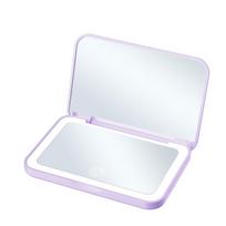 Compact Mini Folding Makeup Mirror Magnifying 3 Color Lighting Aesthetic Vanity Mirrors Portable Dimmable Cosmetic Mirror Women