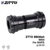 ZTTO MTB BB30 24 Adapter Bicycle Press Fit Bottom Bracket  Axle Ceramic Bearing BB For Mountain Road Bike 24mm Crankset Chainset BB30-24 Black