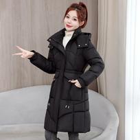 Winter Women Parka Fur Hooded Jackets Thicken Warm Cotton-padded Puffer Coat Casual Long Parkas Clothes Loose Outerwear M juoda