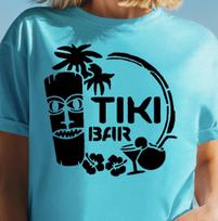 Tiki Bar Graphic Tee | Tiki Mask Palm Design Shirt, Fun Bar T-Shirt S