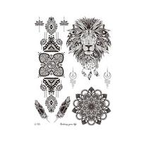 Stickers DIY India Flower Legs Arm Fake Tattoo for Women Temporary Tattoo Henna Tattoo Body Art Sticker Black Tattoo Stickers