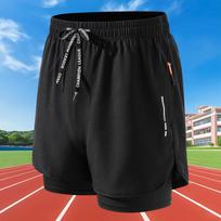 Summer Men Running Shorts Fitness Gym Training 2 in 1 Sports Shorts Quick Dry WorkoutJogging Double Deck Shorts XS